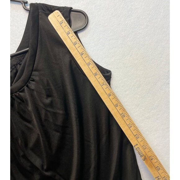 Simple Black Sleeveless Satiny Blouse No Brand No Tags - Picture 6 of 6